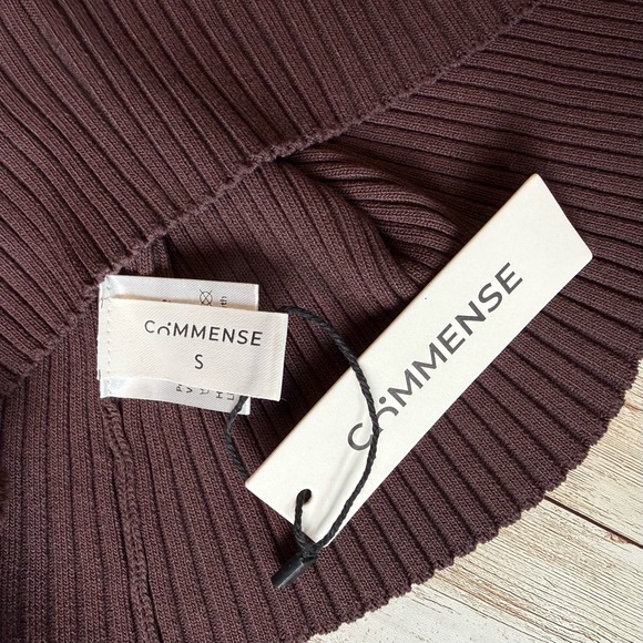 Commense Dark Brown Ribbed Cut Out Bodycon Midi Dress NWT Small - Picture 9 of 11